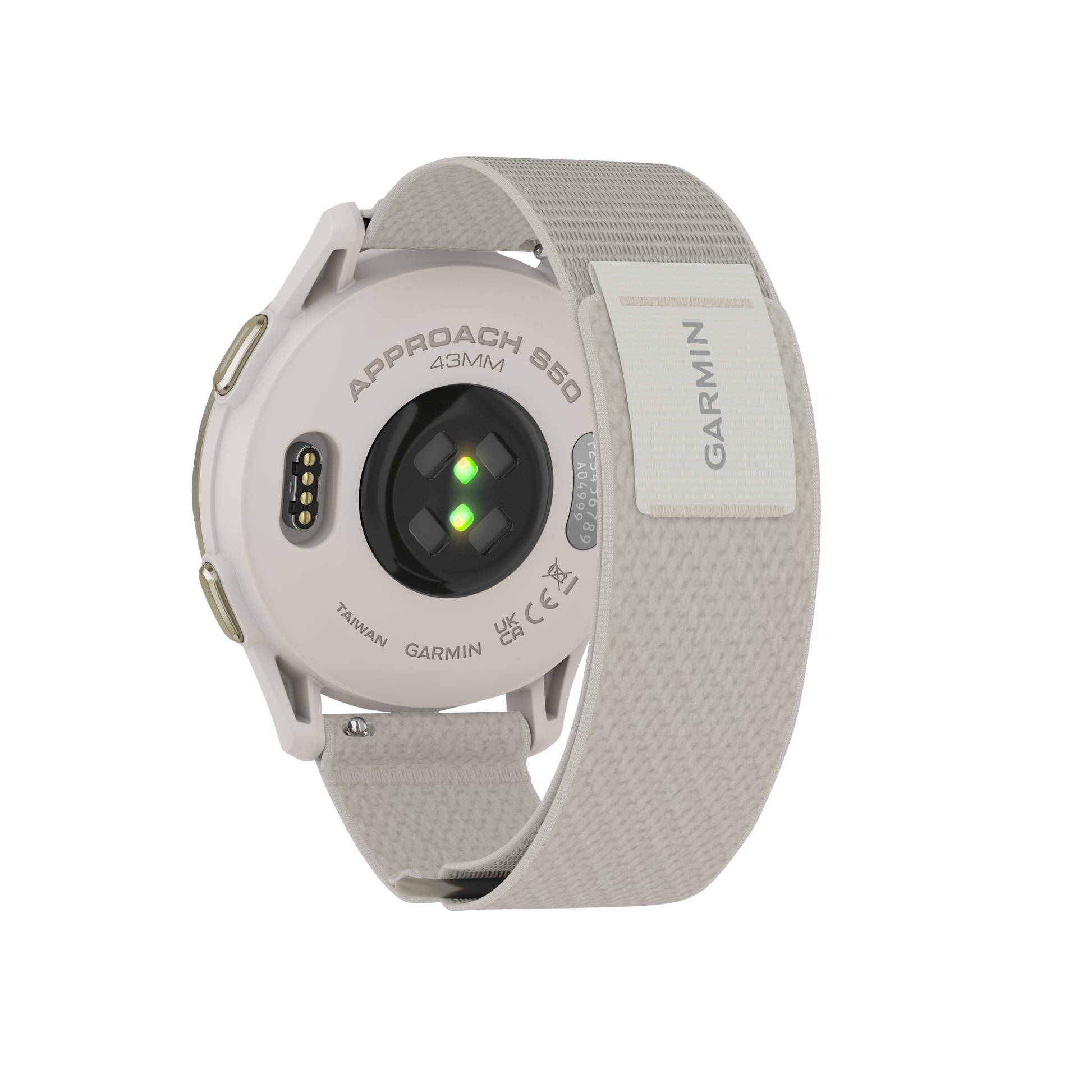 Garmin Approach S50, Gold Bezel/Ivory ComfortFit Nylon Band, Golf Garmin Approach S50, Gold Bezel/Ivory ComfortFit Nylon Band, Golf