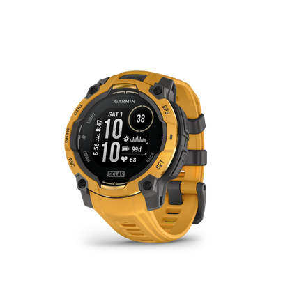 Garmin Instinct 3, (45mm), Solar, Sunburst with Sunburst/Gray Band (010-02934-02)