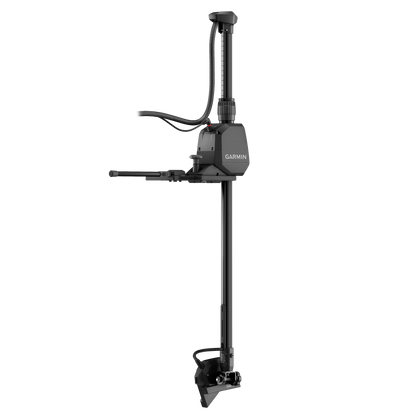Garmin LiveScope 2 Transducer on mounting pole; black marine fish finder