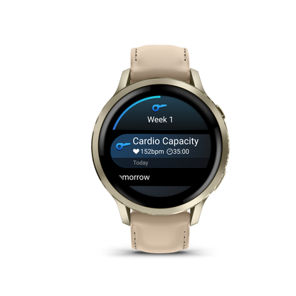 Garmin Venu 4, 41mm, Lunar Gold with Bone Silicone Band and Light Sand Leather Band (010-03013-03) by Garmin