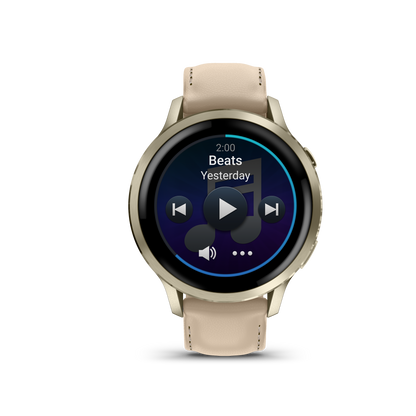 Garmin Venu 4, 41mm, Lunar Gold with Bone Silicone Band and Light Sand Leather Band (010-03013-03) by Garmin