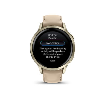 Garmin Venu 4, 41mm, Lunar Gold with Bone Silicone Band and Light Sand Leather Band (010-03013-03) by Garmin