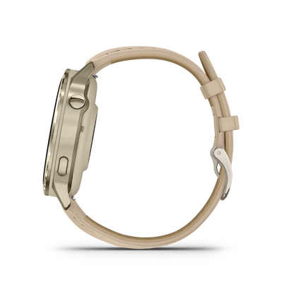 Garmin Venu 4, 41mm, Lunar Gold with Bone Silicone Band and Light Sand Leather Band (010-03013-03) by Garmin