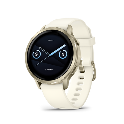 Garmin Venu 4, 41mm, Lunar Gold with Bone Silicone Band (010-03013-00) by Garmin