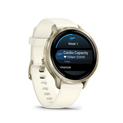 Garmin Venu 4, 41mm, Lunar Gold with Bone Silicone Band (010-03013-00) by Garmin