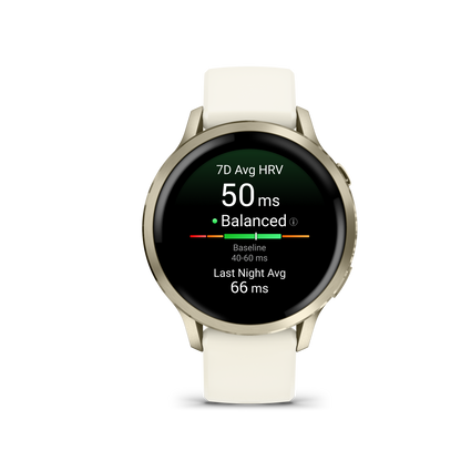 Garmin Venu 4, 41mm, Lunar Gold with Bone Silicone Band (010-03013-00) by Garmin