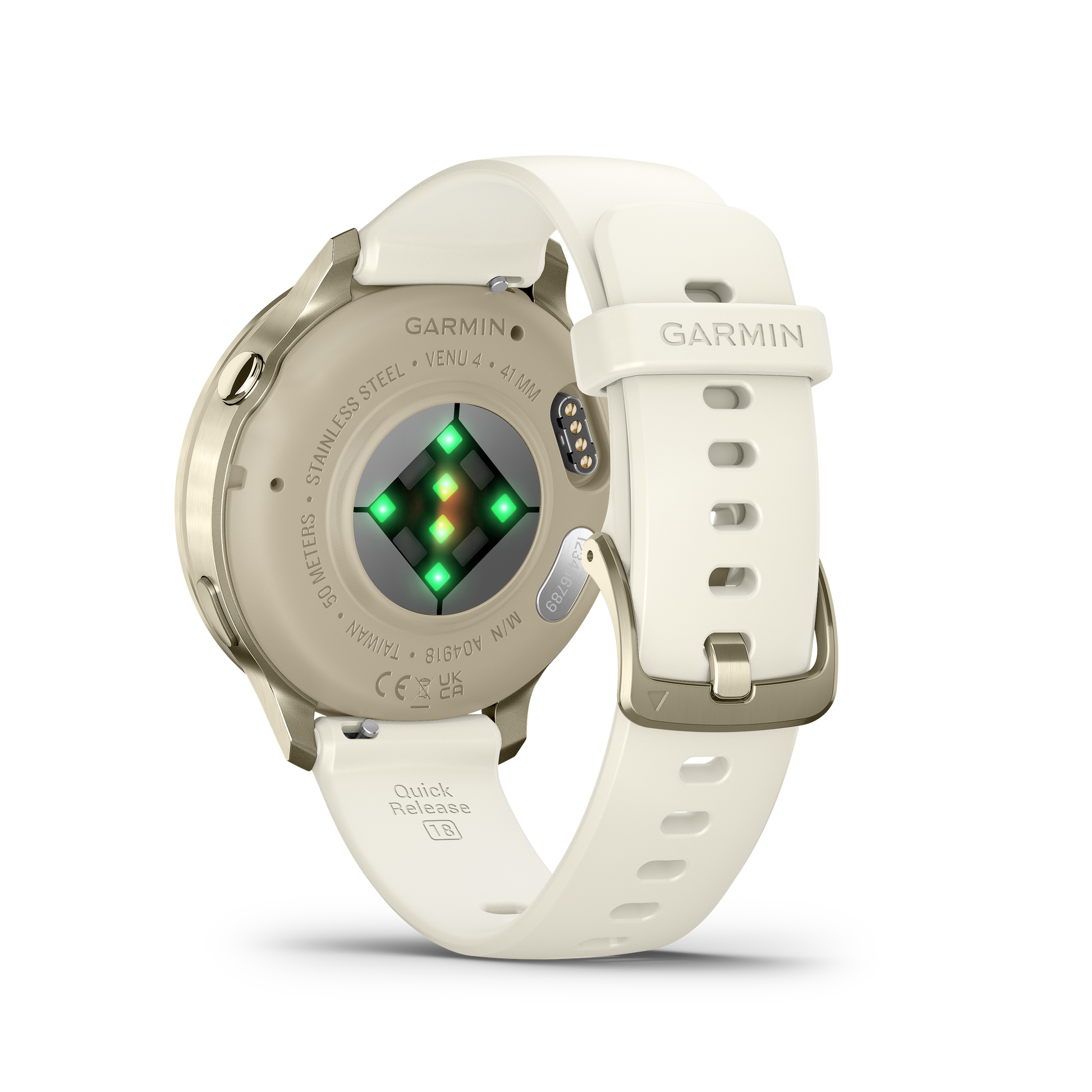 Garmin Venu 4, 41mm, Lunar Gold with Bone Silicone Band (010-03013-00) by Garmin