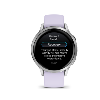 Garmin Venu 4, 41mm, Silver with Periwinkle Silicone Band (010-03013-01) by Garmin