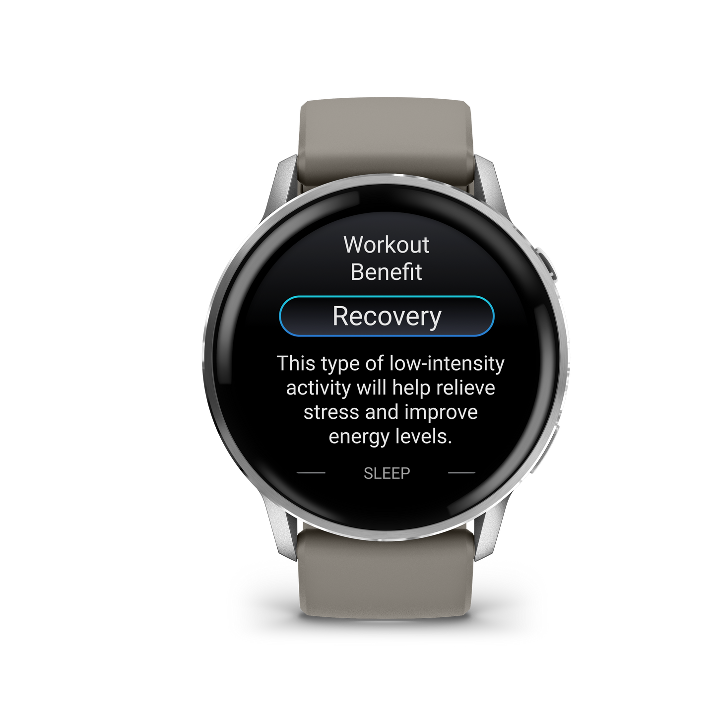 Garmin Venu 4 smartwatch, 45mm, silver case with silver-gray silicone band
