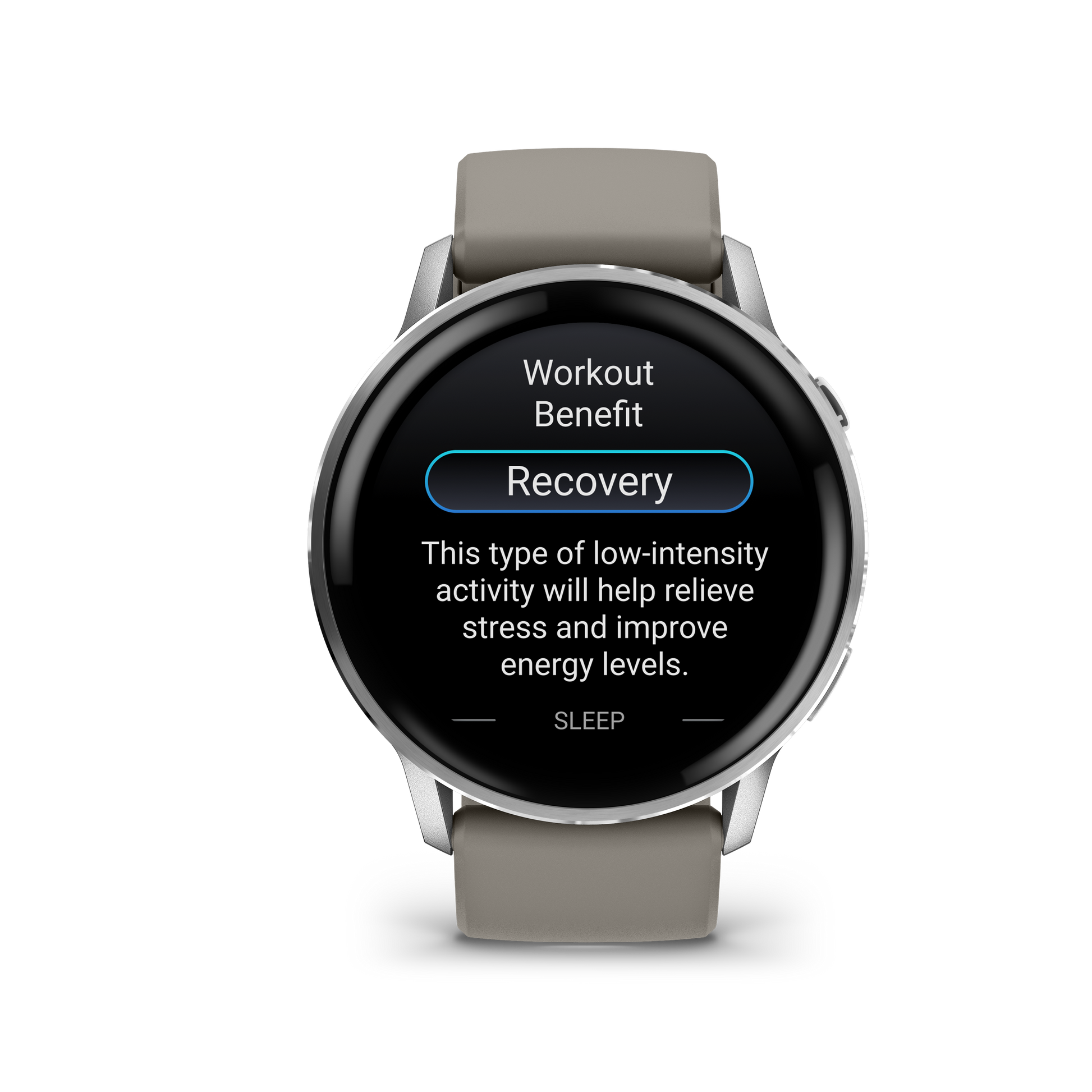 Garmin Venu 4 smartwatch, 45mm, silver case with silver-gray silicone band