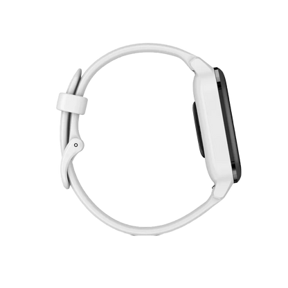 Garmin Venu Sq Music, GPS Slate Aluminum Bezel with White Case and Silicone Band (010-02426-04) by Garmin