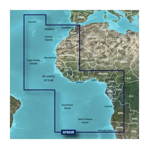 Garmin Africa, Western Coastal Charts BlueChart g3 | HXAF003R | microSD/SD (010-C0749-20) by Garmin