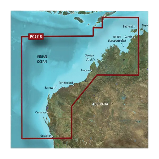 Garmin Australia, Geraldton to Darwin Coastal Charts BlueChart g3 Vision | VPC411S | microSD/SD (010-C0869-00) by Garmin