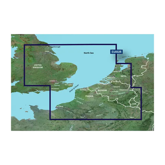 Garmin Great Britain Southeast to Belgium and Luxembourg Charts BlueChart g3 Vision | VEU002R | microSD/SD by Garmin