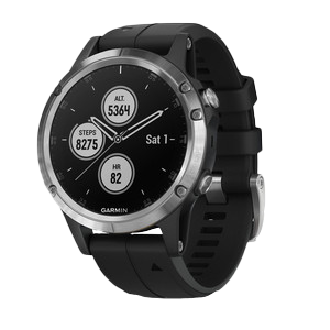 Garmin Fenix 5 Plus, Silver with Black Band (010-01988-10) by Garmin