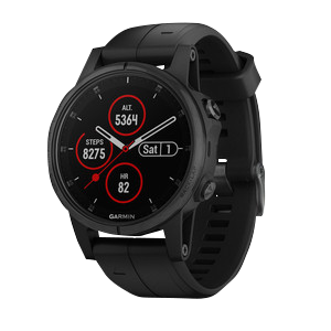 Garmin Fenix 5S Plus Sapphire Black w/ Black Band (010-01987-02) by Garmin