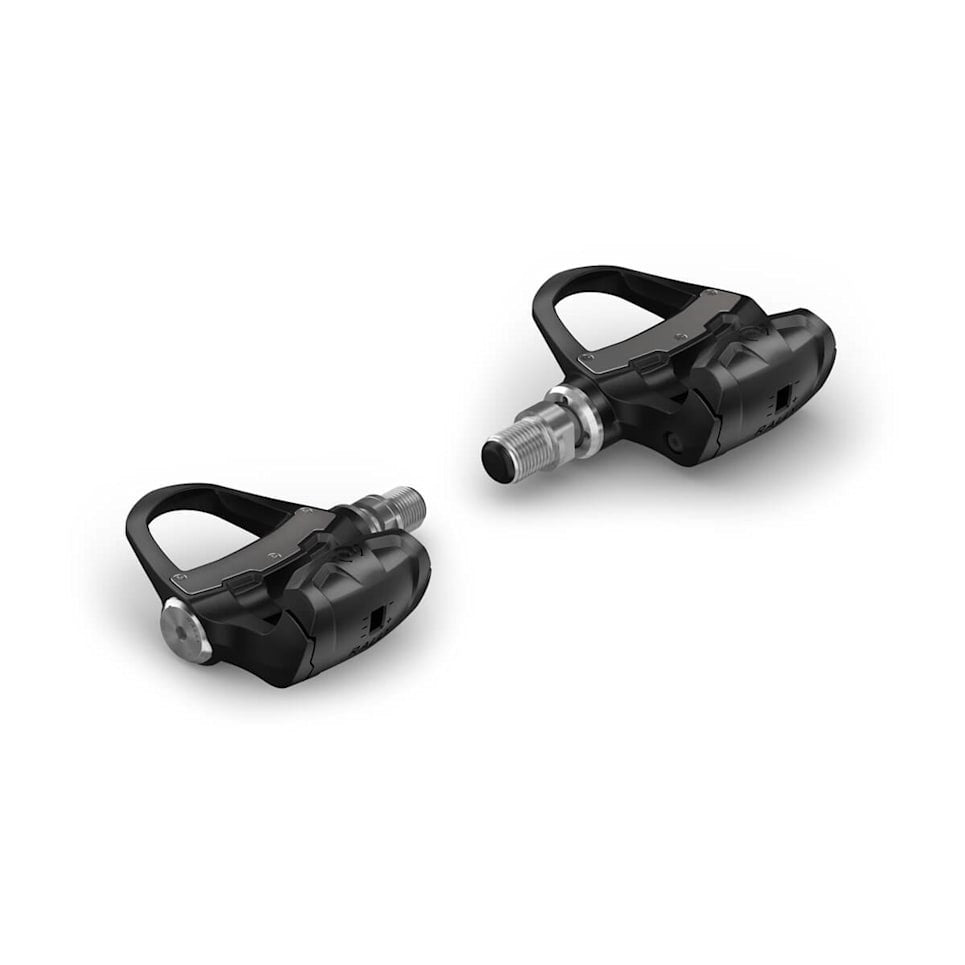 Garmin Rally RK200 dual-sensing power meter bicycle pedals, black with silver spindles, pair.