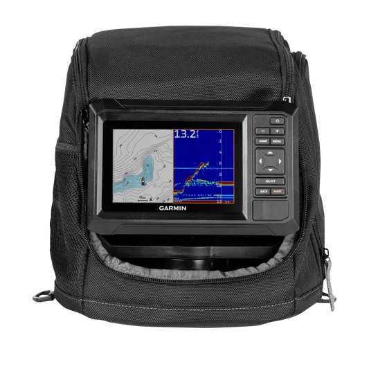 Garmin ECHOMAP 55cv UHD2 Ice Fishing Bundle with Navionics Plus Canada Inland and Coastal Maps and Dual Beam-IF Transducer (010-02592-35) by Garmin