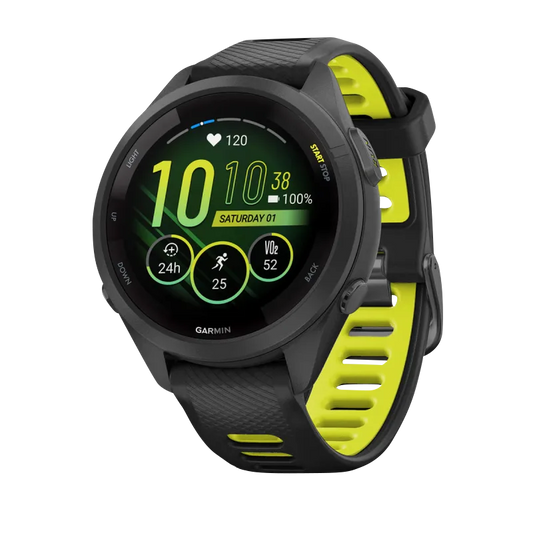 Garmin Forerunner 265S, 42mm Black Bezel with Black/Yellow Band (Garmin Certified Refurbished) by Garmin