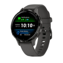 Garmin Venu 3S, 41 mm Slate Stainless Steel Bezel with Pebble Gray Case and Silicone Band (010-02785-00)
