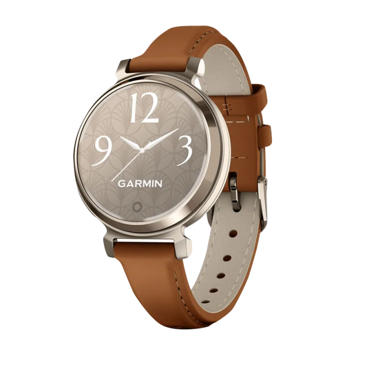 Garmin Lily 2 Classic, Cream Gold with Tan Leather Band (Garmin Certified Refurbished) by Garmin
