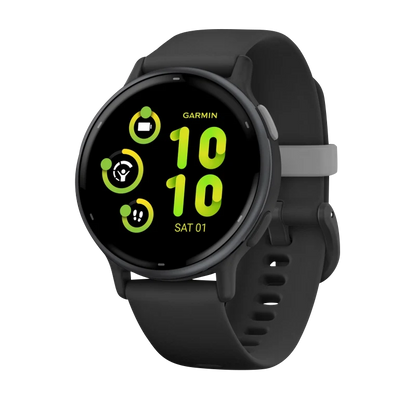 Garmin Vivoactive 5, Slate Aluminum Bezel with Black Case and Silicone Band (010-02862-10) by Garmin
