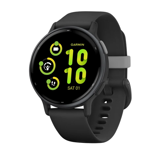 Garmin Vivoactive 5, Slate Aluminum Bezel with Black Case and Silicone Band (010-02862-10) by Garmin