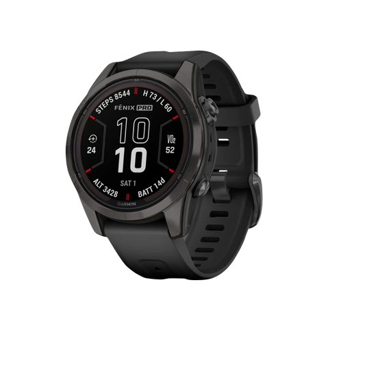 Garmin Fenix 7S Pro Sapphire Solar, Carbon Gray Titanium with Black Band (010-02776-10) by Garmin