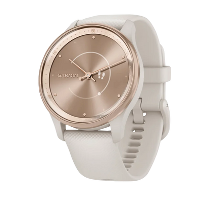 Garmin Vívomove Trend Peach Gold Stainless Steel Bezel with Ivory Case and Silicone Band (Garmin Certified Refurbished) by Garmin