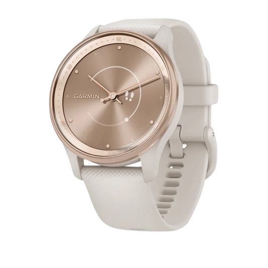 Garmin Vívomove Trend Peach Gold Stainless Steel Bezel with Ivory Case and Silicone Band (Garmin Certified Refurbished) by Garmin
