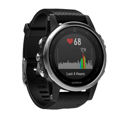 Garmin Fenix 5S, Silver with Black Band, GPS Smartwatch (Garmin Certified Refurbished) by Garmin