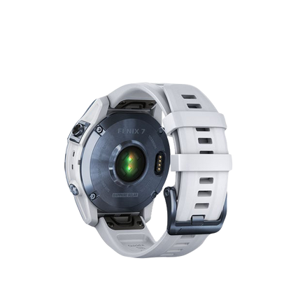 Garmin Fenix 7 Sapphire Solar, Mineral Blue Titanium w/ Whitestone Band (Garmin Certified Refurbished) by Garmin