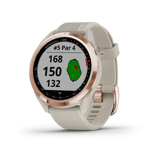 Garmin Approach S42, Rose Gold, Golf GPS Smartwatch & Rangefinder (Certified Refurbished) by Garmin