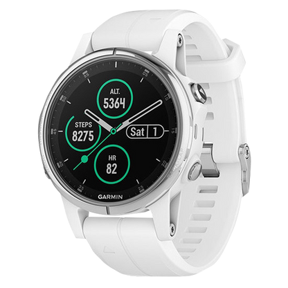 Garmin Fenix 5S Plus Sapphire White w/ Carrara White Band (010-01987-00) by Garmin