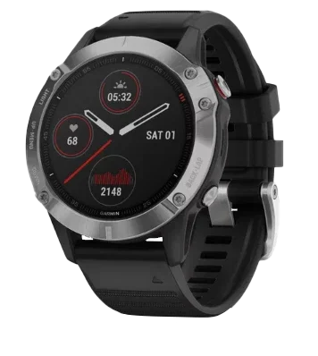 Garmin Fenix 6 Smartwatch in silver with black band