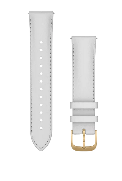 Garmin Quick Release Bands (20 mm) White Italian Leather w/ 24K Gold PVD (010-12924-28) by Garmin