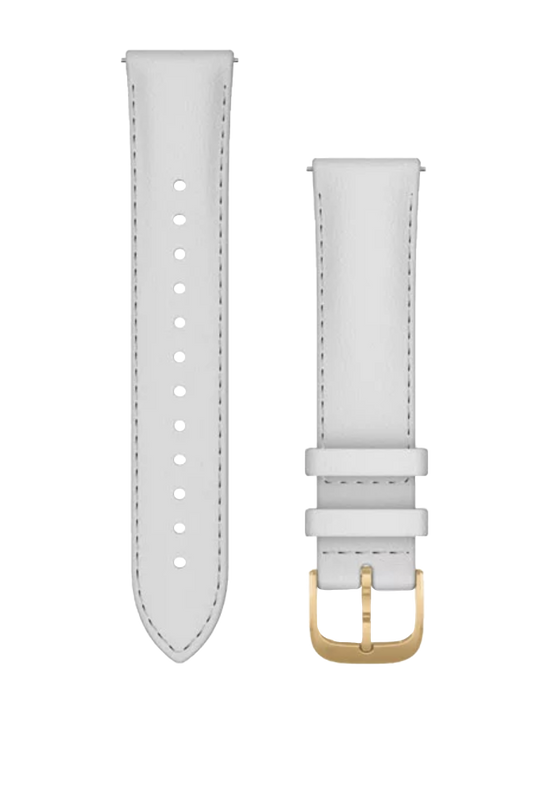 Garmin Quick Release Bands (20 mm) White Italian Leather w/ 24K Gold PVD (010-12924-28) by Garmin