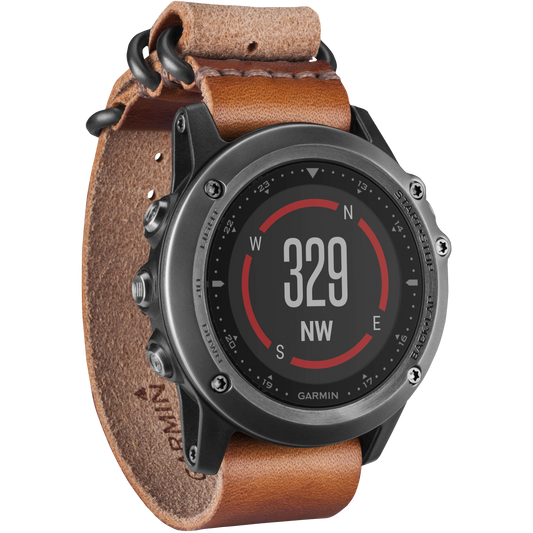 Garmin Fenix 3 Sapphire, Gray w/ Leather Strap GPS Smartwatch (Garmin Certified Refurbished) by Garmin