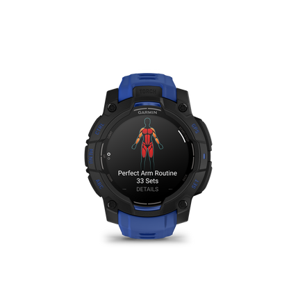 Garmin Instinct 3, (45mm), AMOLED, Black with Bolt Blue/Black Band (010-02936-03)