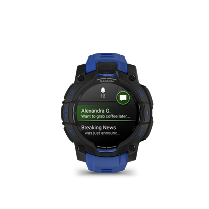 Garmin Instinct 3, (45mm), AMOLED, Black with Bolt Blue/Black Band (010-02936-03)