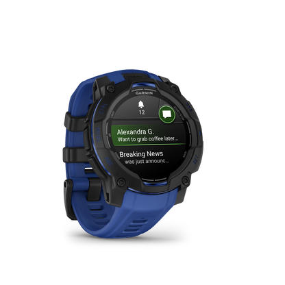 Garmin Instinct 3, (45mm), AMOLED, Black with Bolt Blue/Black Band (010-02936-03)