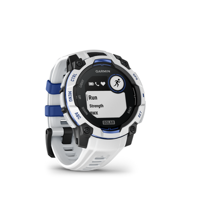 Garmin Instinct 3, (45mm), Solar, Whitestone with Whitestone/Bolt Blue Band (010-02934-03)