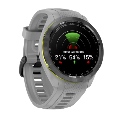 Garmin Approach S70, 42 mm Black/Amp Yellow Ceramic Bezel with Powder Gray Silicone Band (010-02746-01) by Garmin