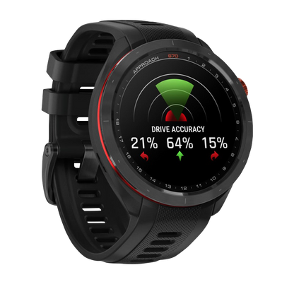 Garmin Approach S70, 47 mm Black/Red Ceramic Bezel with Black Silicone Band (010-02746-02) by Garmin