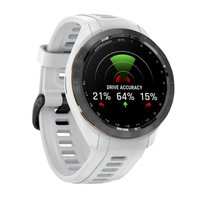 Garmin Approach S70, 42 mm Black/Peach Ceramic Bezel with White Silicone Band (010-02746-00) by Garmin