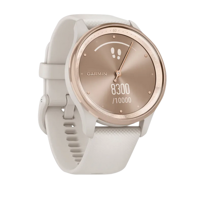 Garmin Vívomove Trend Peach Gold Stainless Steel Bezel with Ivory Case and Silicone Band (Garmin Certified Refurbished) by Garmin