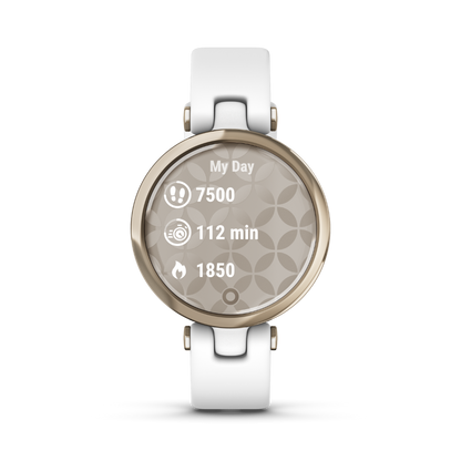 Garmin Lily Sport Edition, Cream Gold Bezel with White Case and Silicone Band (010-02384-00) by Garmin