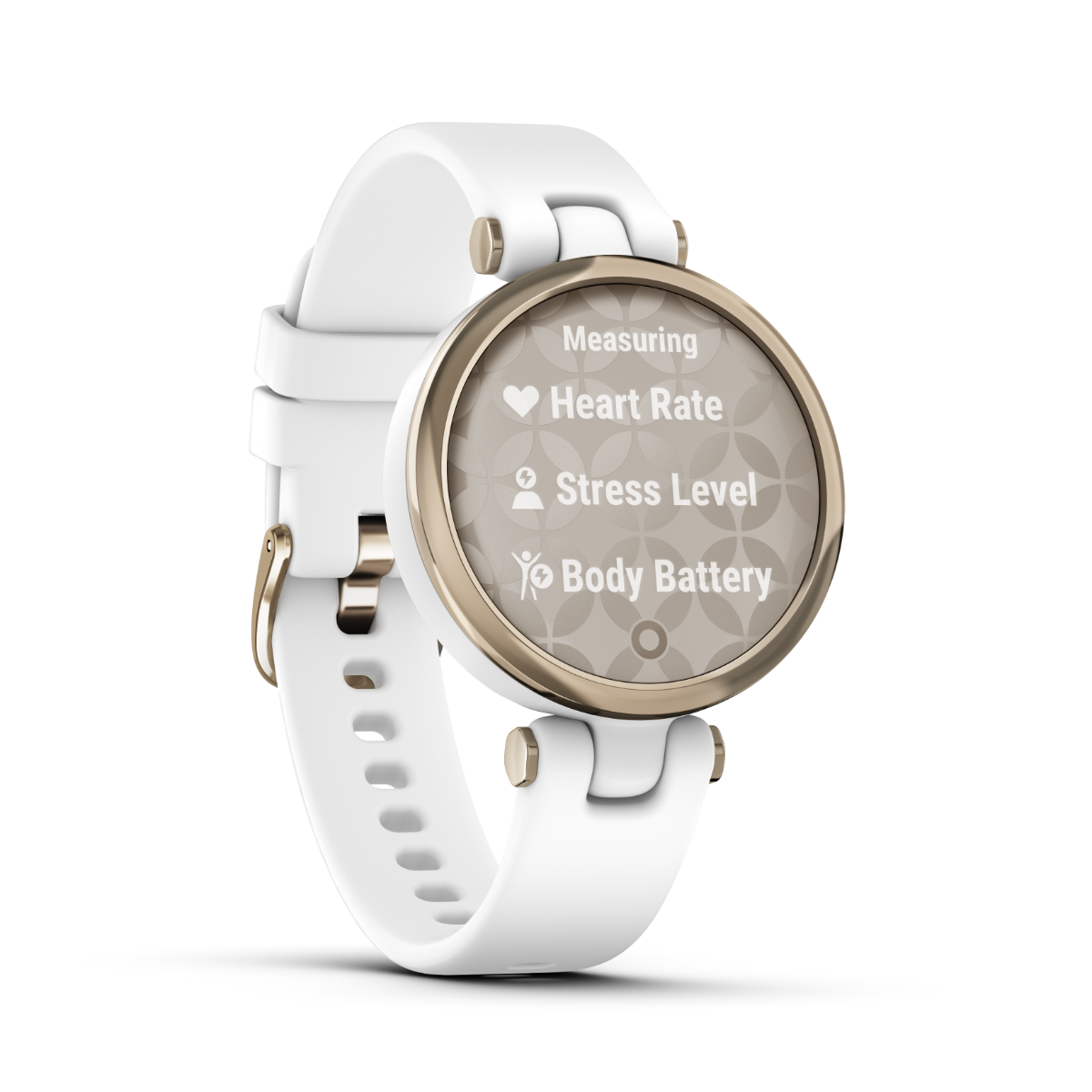 Garmin Lily Sport Edition, Cream Gold Bezel with White Case and Silicone Band (010-02384-00) by Garmin