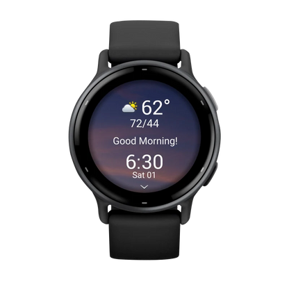 Garmin Vivoactive 5, Slate Aluminum Bezel with Black Case and Silicone Band (010-02862-10) by Garmin