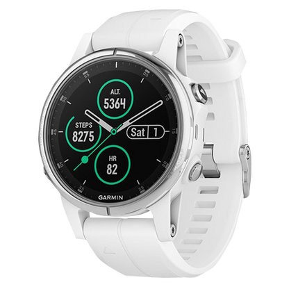 Garmin Fenix 5S Plus Sapphire White w/ Carrara White Band (010-01987-00) by Garmin